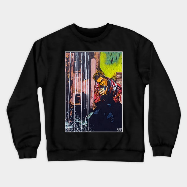 Slow Night For Tyler Crewneck Sweatshirt by Bobby Zeik Art